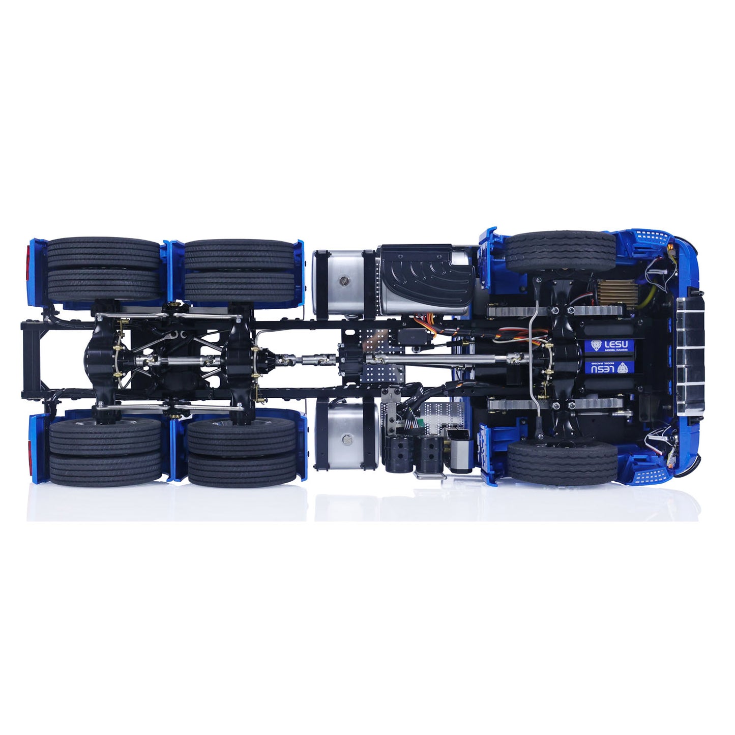 LESU 1/14 Highline RC Tractor Truck 6x6 Metal Chassis 2 Speed Gearbox FlySky I6S Radio System Sound Light for Vehicle Model Enthusiasts