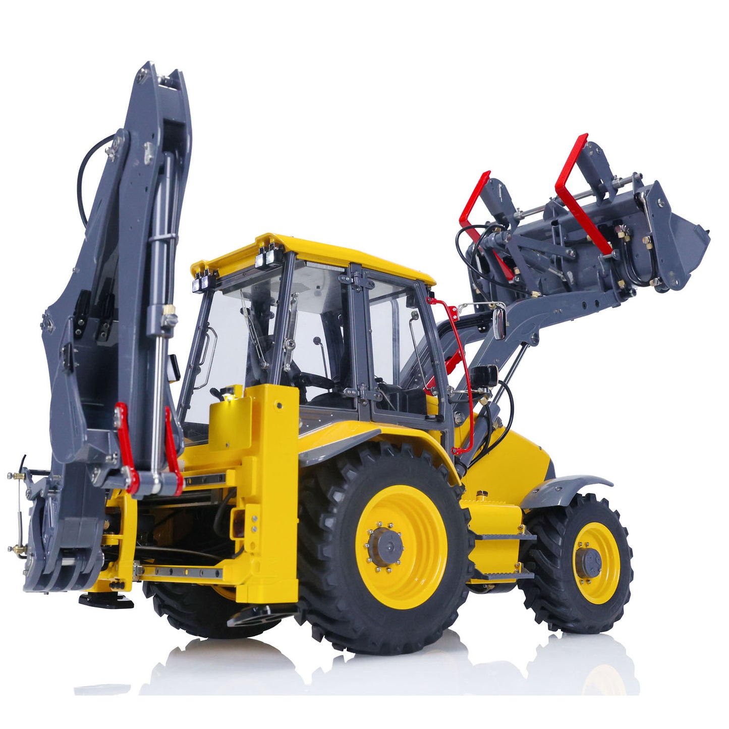 LESU AOUE BL71 1/14 4X4 Metal Hydraulic RC Backhoe Loader A0010 with Support Leg Light Sound System for Construction Vehicle Enthusiast