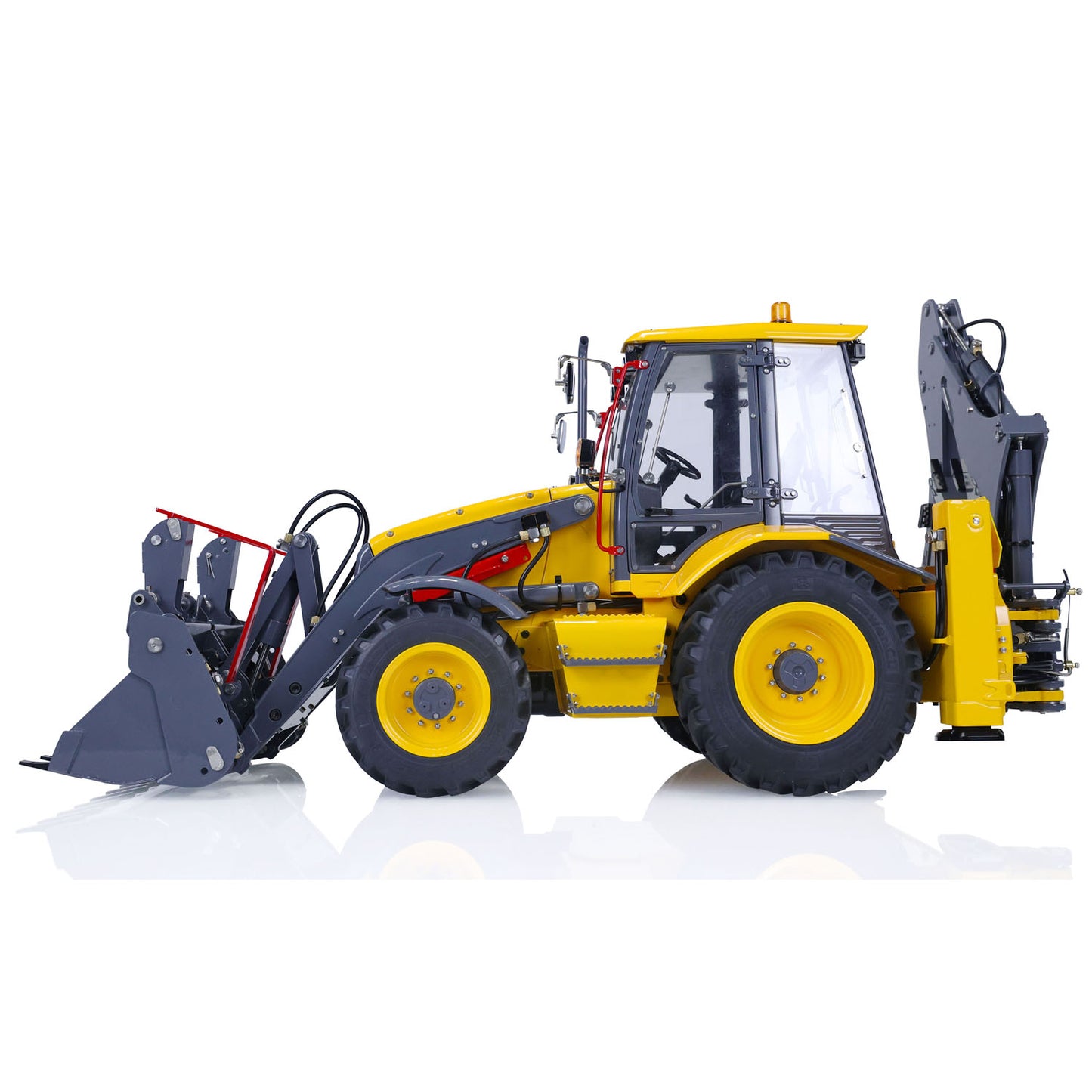 LESU AOUE BL71 1/14 4X4 Metal Hydraulic RC Backhoe Loader A0010 with Support Leg Light Sound System for Construction Vehicle Enthusiast