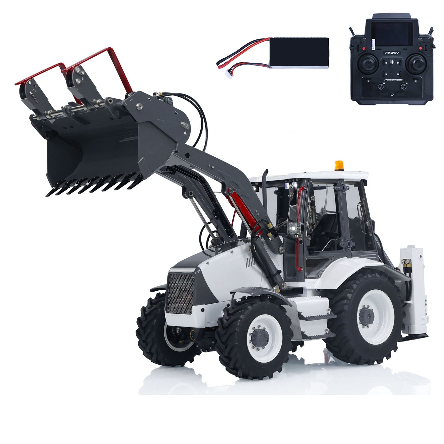 LESU AOUE BL71 1/14 4X4 Metal Hydraulic RC Backhoe Loader A0010 with Support Leg Light Sound System for Construction Vehicle Enthusiast