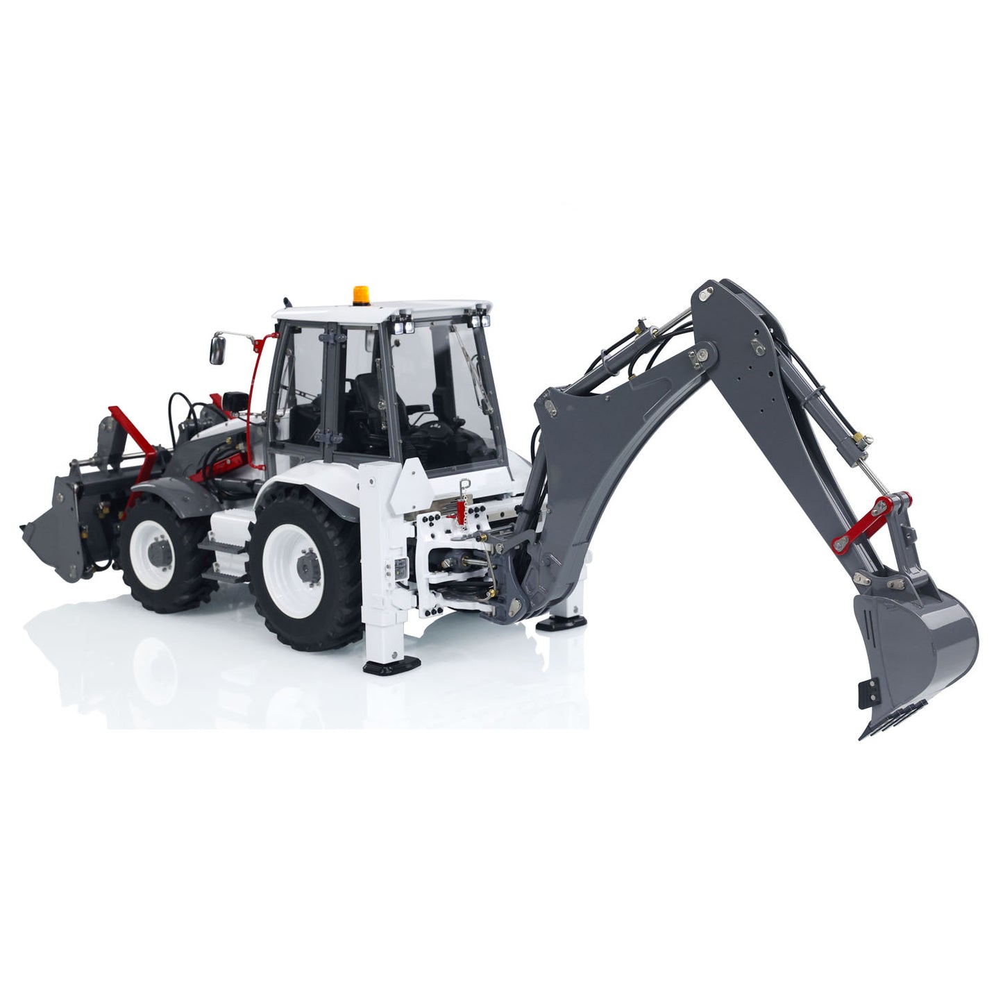 LESU AOUE BL71 1/14 4X4 Metal Hydraulic RC Backhoe Loader A0010 with Support Leg Light Sound System for Construction Vehicle Enthusiast