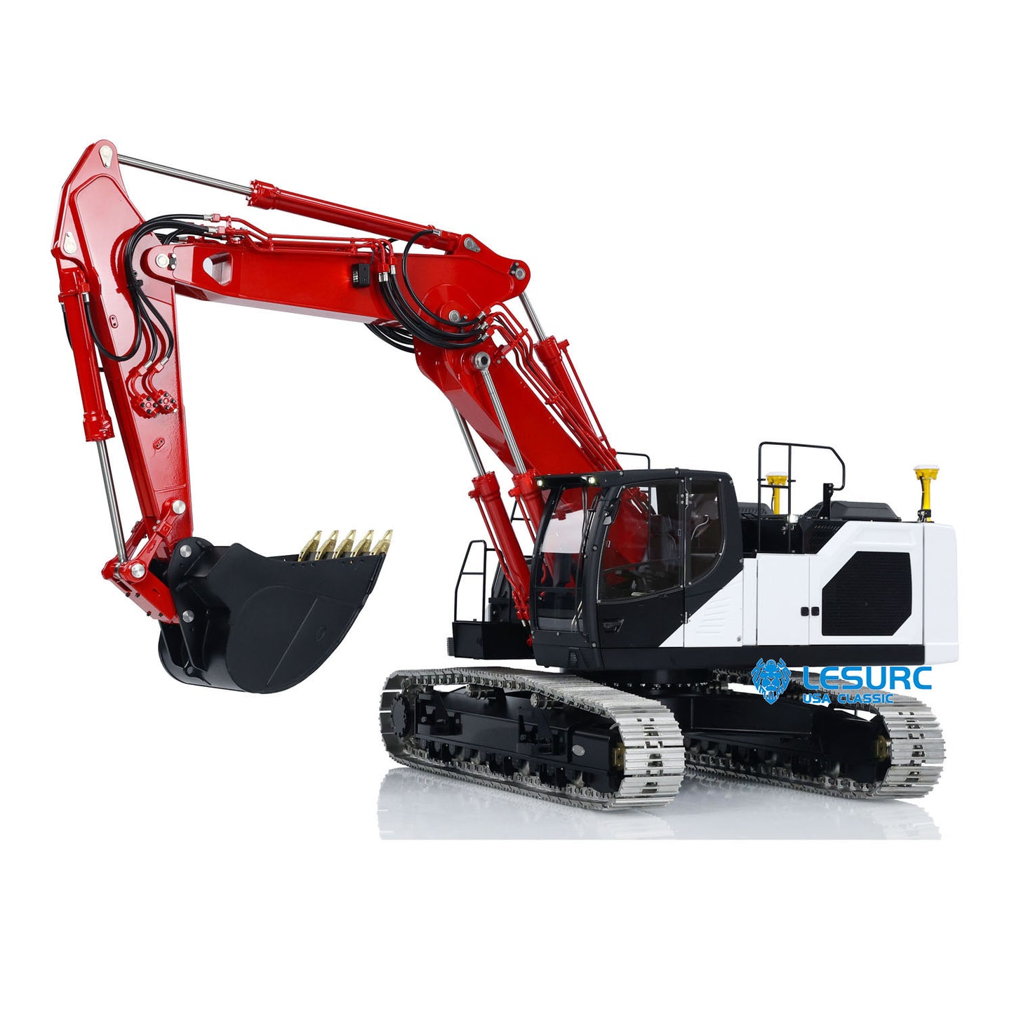 LESU AOUE LR945 Metal 1/14 RC Hydraulic Excavator 3 Arms Digger for Backyard Fun