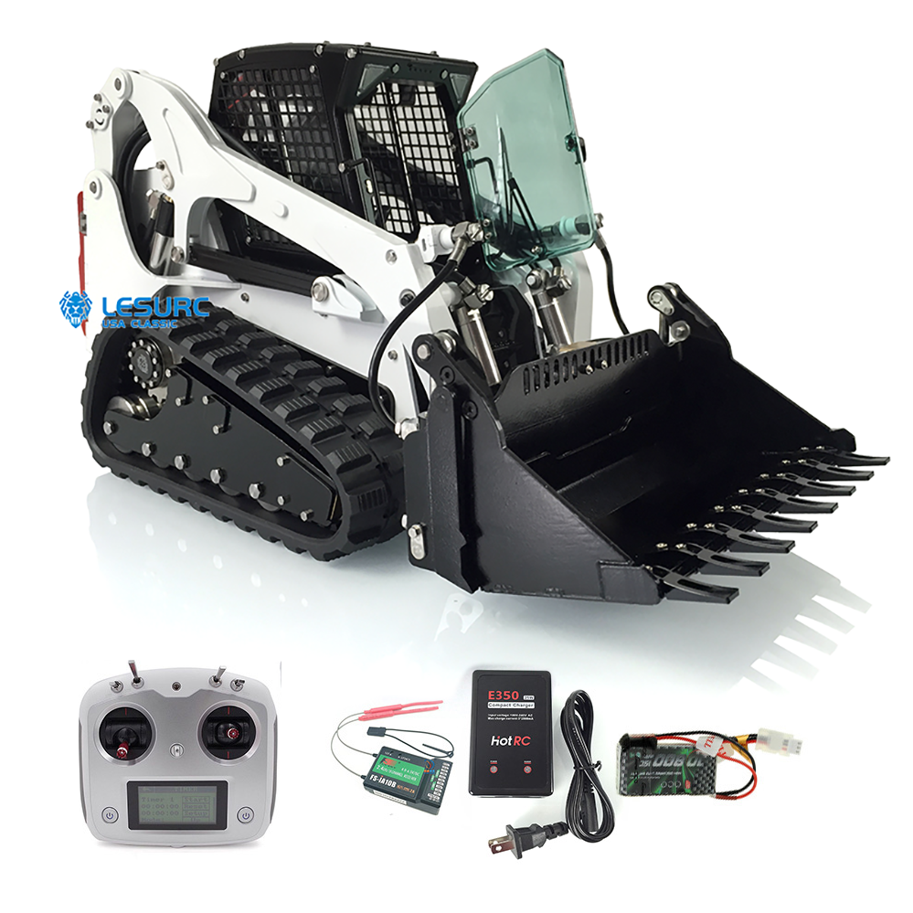 LESU Aoue-LT5 Metal 1/14 Hydraulic RC Tracked Skid Steer Loader Model with Flysky FS-i6S Transmitter FS-iA10B Receiver