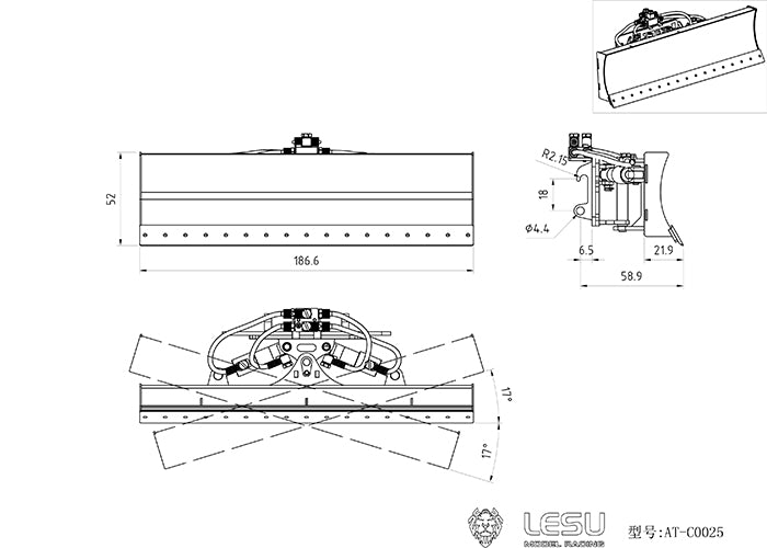 Metal Hay Clamp for LESU Aoue-LT5 1/14 Hydraulic RC Tracked Skid Steer Loader Model