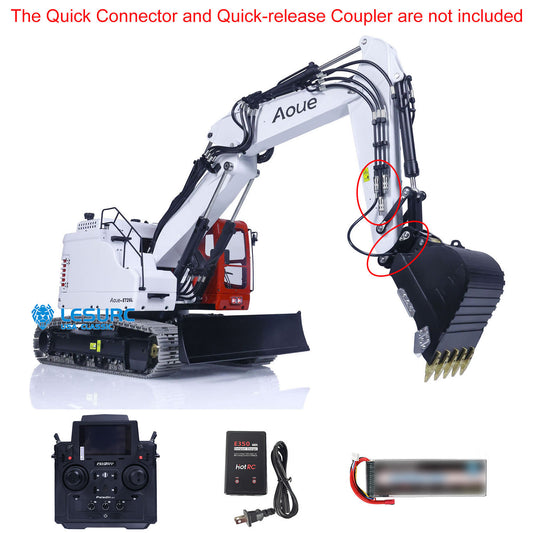 LESU Aoue ET26L 1/14 Metal RC Hydraulic Excavator 3 Arms Digger with Light System