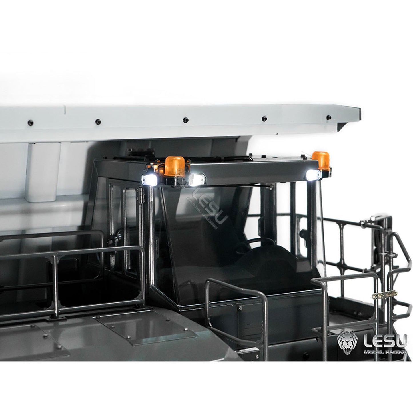 LESU Aoue R100E 1/16 Metal Remote Control Hydraulic Dumper Mining Truck with Axle Differential Lock Light System for Outdoor