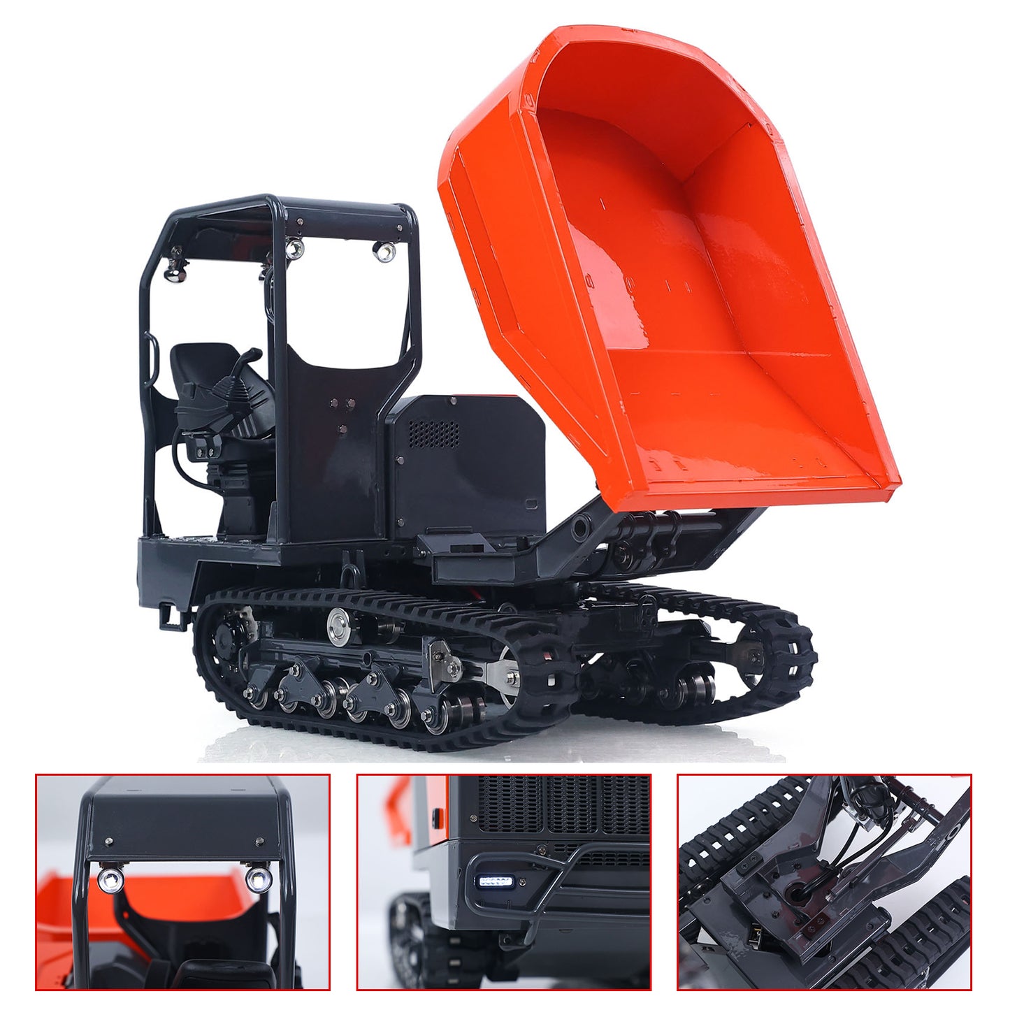 LESU KC300HR-5 1/14 Metal Hydraulic RC Dumper Model 180 Degree Rotation Brushless Motor Light System for Construction Vehicle Enthusiasts