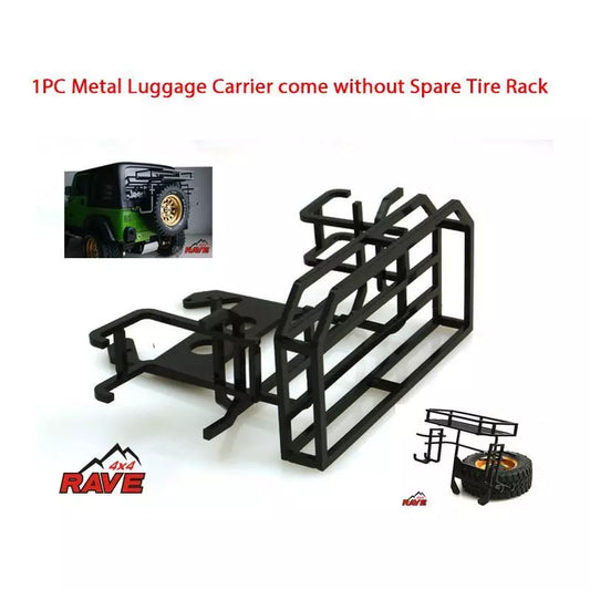 In Stock 1/10 RAVE 4X4 Metal Luggage Carrier Spare Tire Rack for D90 SCX10 RC Crawler Car