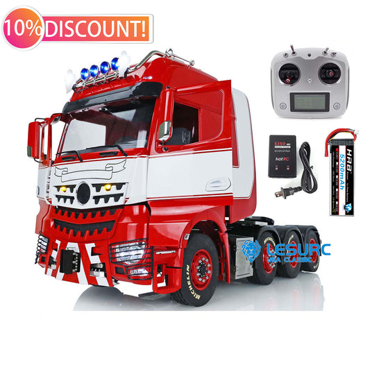 1/14 LESU 8X8 RC Tractor Truck Metal Chassis 3Speed Transmission Lock Diff Axles DIY Cabin Motor Smoke Unit Light Sound Radio