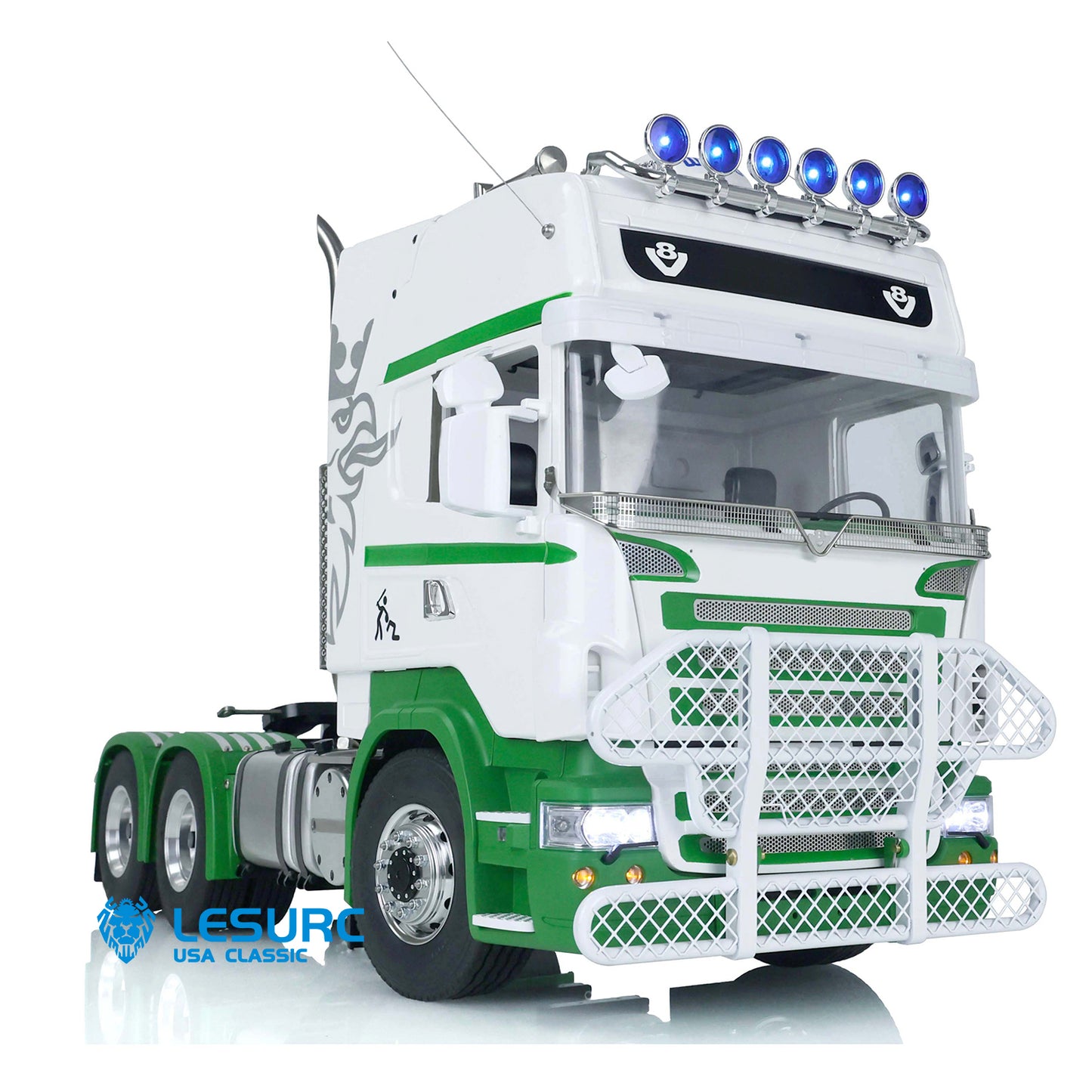 IN STOCK 1/14 LESU RC Tractor Truck for Scania 6x6 Remote Control Cars Metal Chassis