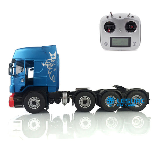 LESU 1/14 Scale 8*8 RC Tractor Truck Car Model Painted Metal Chassis W/ Light Sound ESC Cabin Set Servo 540 Motor 2Speed Gearbox