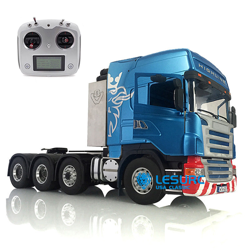 LESU 1/14 8*8 RC Tractor Truck Car Model Painted Metal Chassis W/ Light Sound System ESC Cabin Set Servo Motor 2Speed Gearbox