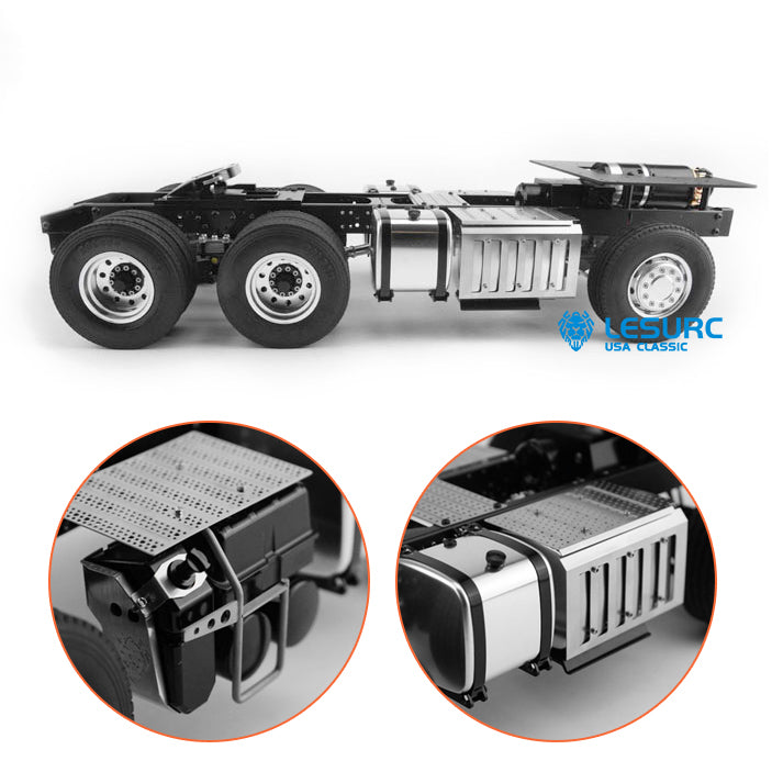 LESU 1/14 Metal Chassis for RC 6*4 56352 Tractor Truck 3363 Motor Wheel Hub for Construction Truck Model Refitting