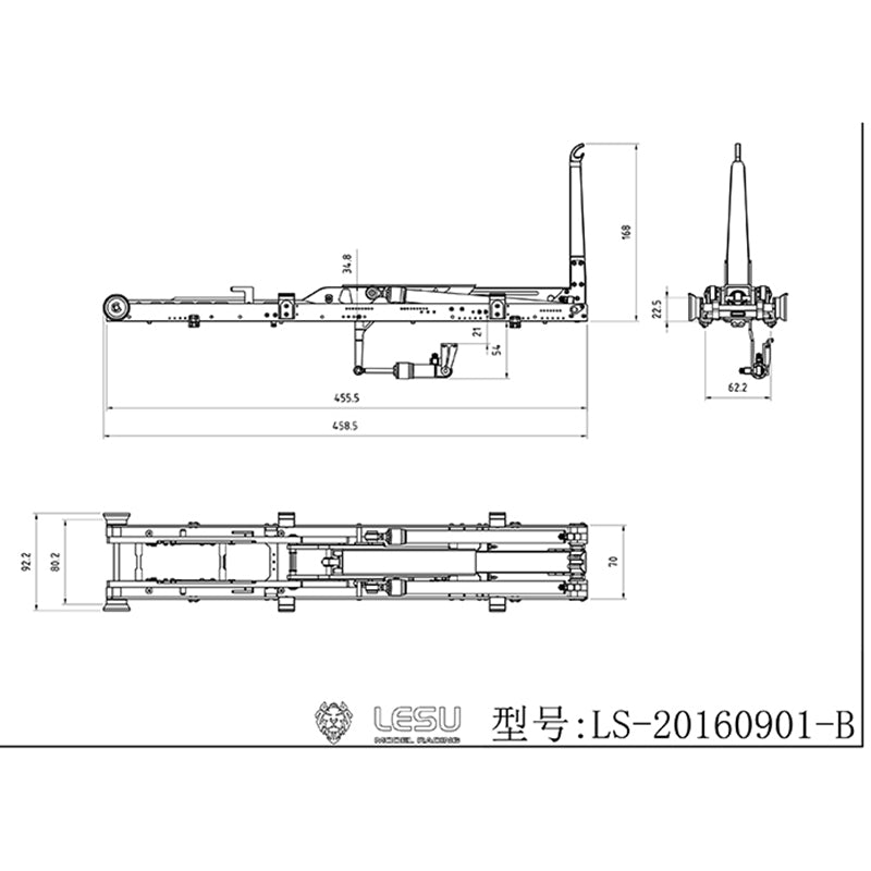 Trailer Bucket Hydraulic Cylinder Crane Valve Oil Tank Pump Suitable for LESU Metal 1/14 Roll On Off RC Dumper Truck Model