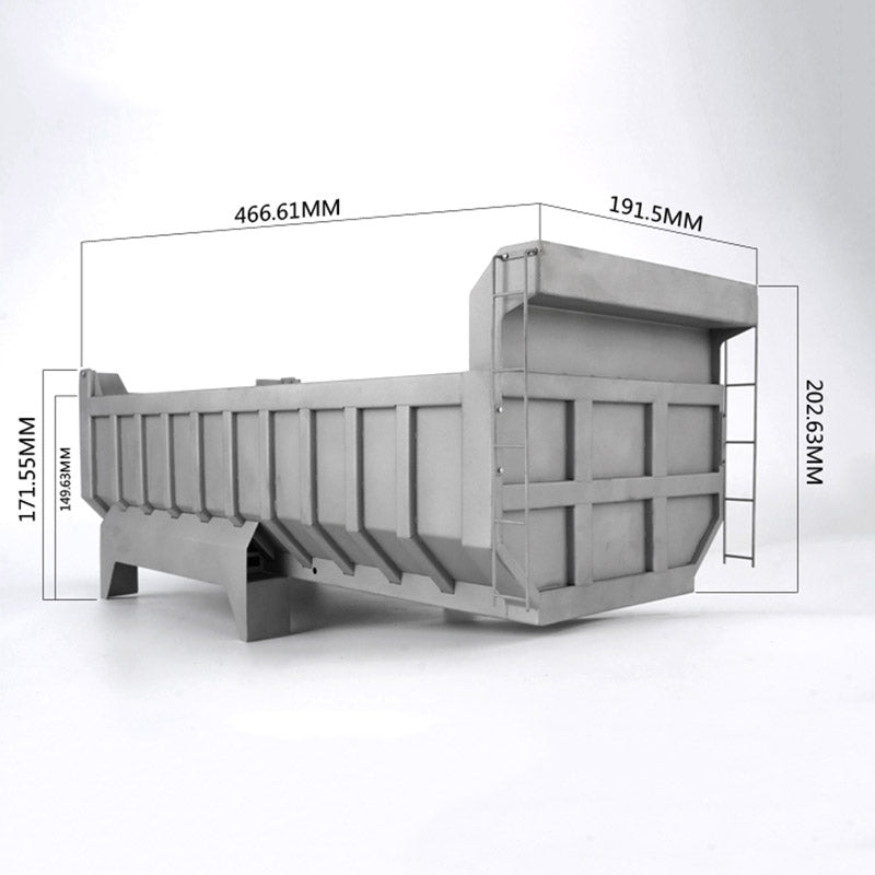 LESU 450MM Metal Cargo Bucket Container for Remote Controlled 8*8 Dumper 1/14 Scale Truck Construction Vehicle Model