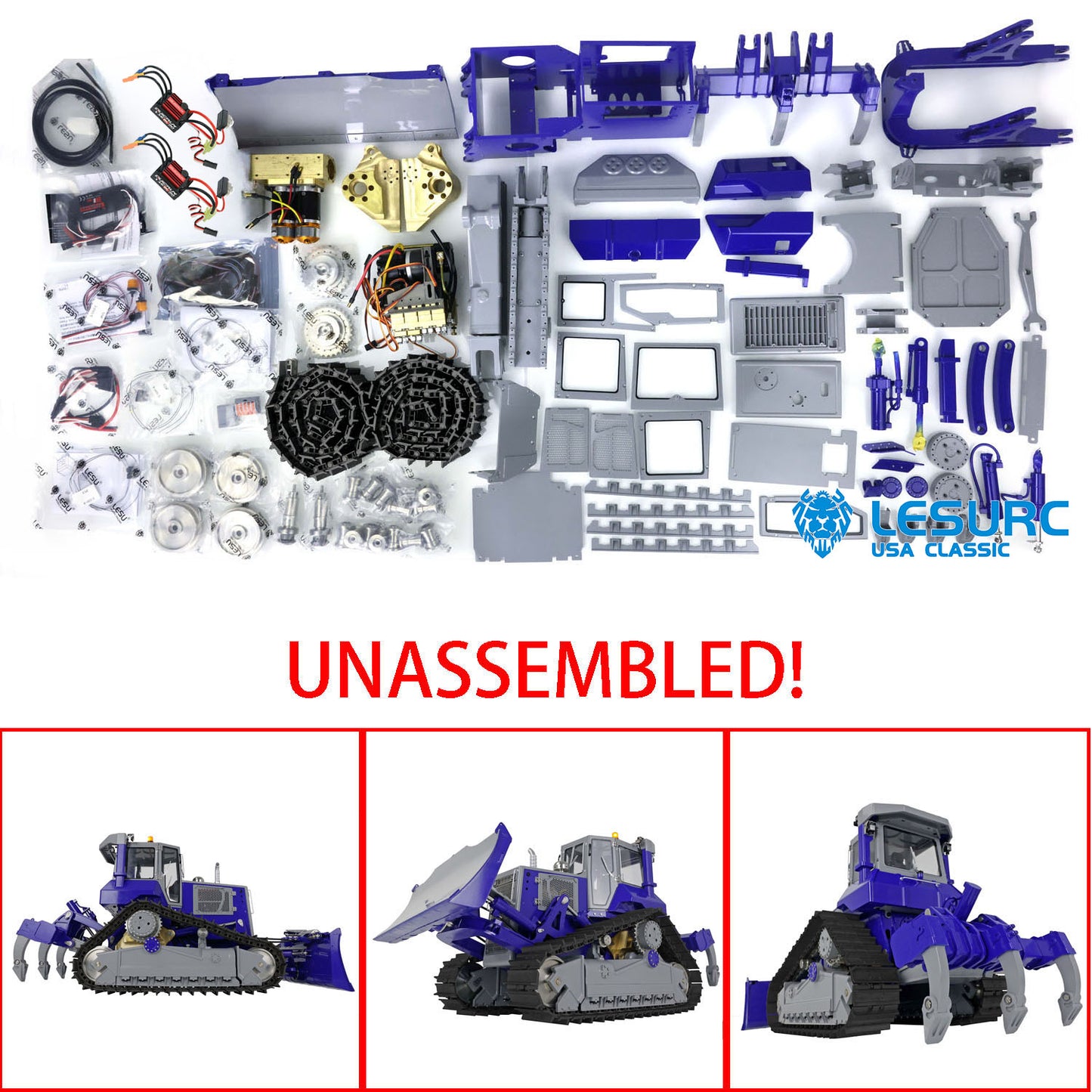 1/14 LESU Crawler Dozer Bulldozer RC Model Aoue-DT60 Hydraulic Painted Unassembled W/ Motor ESC Light Sound W/O Battery