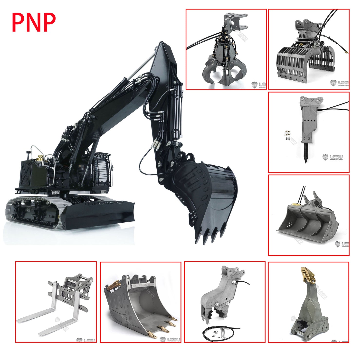 LESU 1/14 Hydraulic Painted RC Excavator Aoue ET35 Metal Assembled Radio Control Digger Model W/ Motor Light Upgrade Accessories