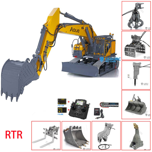 In Stock LESU 1/14 RC Excavator Digger Painted Tracked Aoue ET35 Hydraulic RTR Model W/ PL18EV Sound Battery Lights Upgrade Accessories