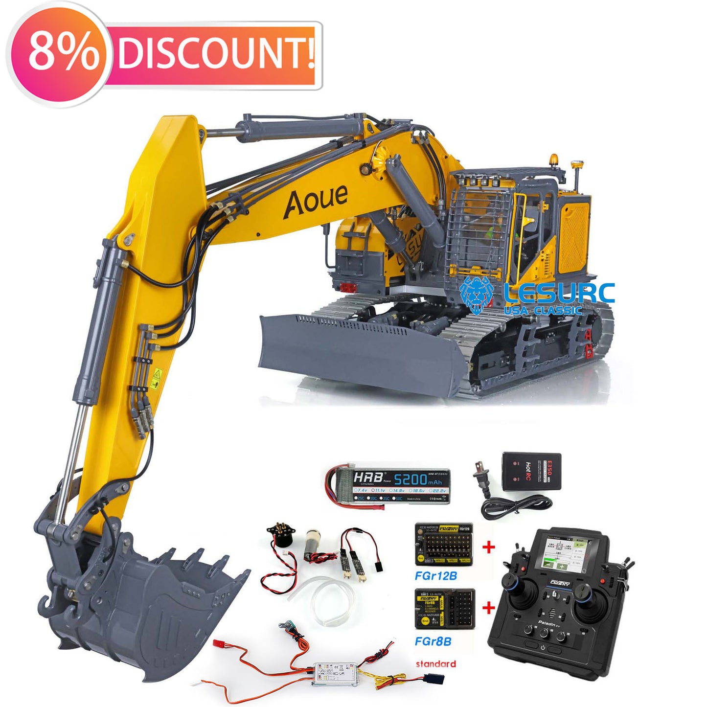 In Stock Metal LESU Aoue ET35 1/14 RC Hydraulic Excavator RTR Model PL18EV Sound Light LSystem Remote Control Digger Construction Vehicles