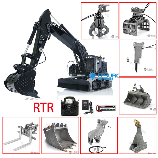 LESU 1/14 Painted Tracked Aoue ET35 Hydraulic RC Excavator Digger RTR W/ PL18EV Smoke Unit Sound Battery Light Upgrade Accessories