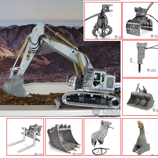 In Stock LESU Metal RC 1/14 Tracked Unpainted Hydraulic Aoue ET35 Excavator Digger DIY Model Pump 7CH Valve ESC Motor Upgrade Accessories