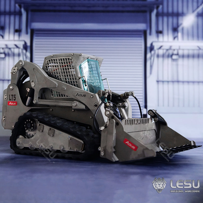 In Stock LESU 1/14 RC Metal Hydraulic Aoue-LT5 Tracked Skid-Steer Loader DIY Model Lights