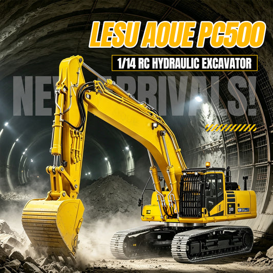 LIMITED-TIME SALE IN Stock LESU Aoue PC500 1/14 Metal RC Hydraulic Tracked Excavator RC Digger Model 7Ways Valve 3-4MAP Pump Light System Assembled