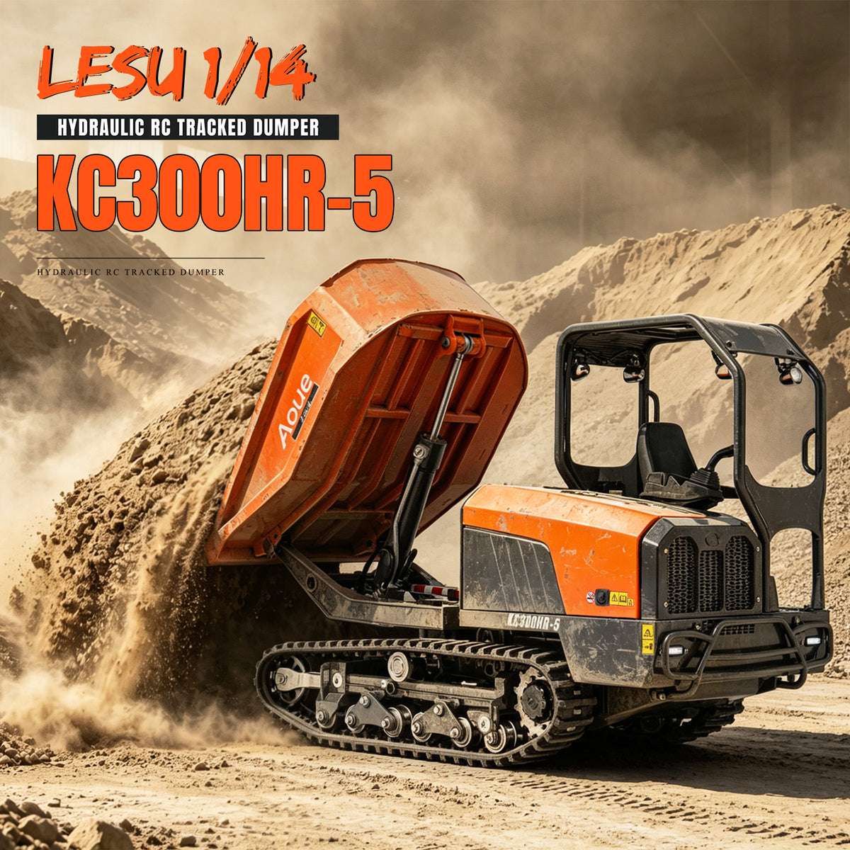 IN Stock LIMITED-TIME SALE LESU KC300HR-5 1/14 Metal Hydraulic RC Dumper Model 180 Degree Rotation Brushless Motor Light System for Construction Vehicle Enthusiasts