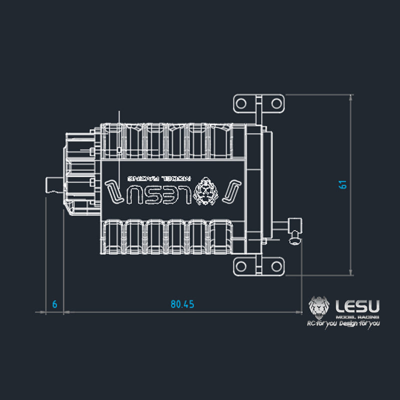 LESU 1/14 Gear Shifting Transmission Planetary Moderation Transfer Case for RC Tractor Truck Truck 3 Speed Gearbox