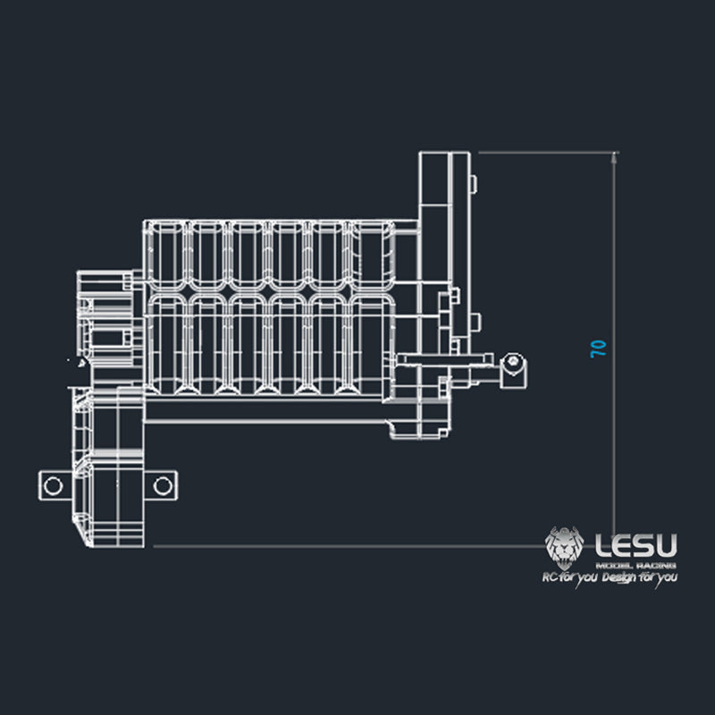 LESU 1/14 Gear Shifting Transmission Planetary Moderation Transfer Case for RC Tractor Truck Truck 3 Speed Gearbox