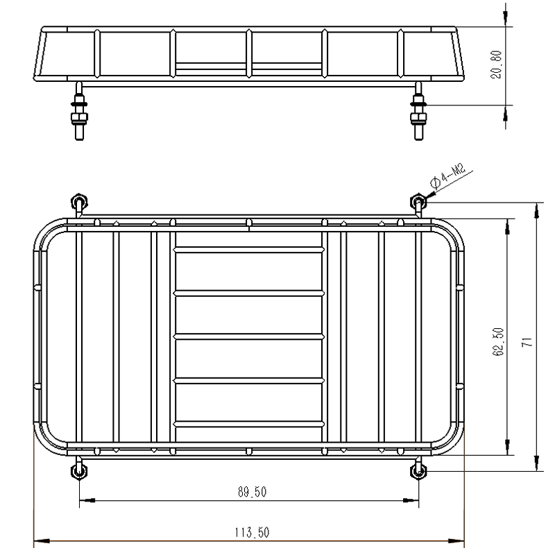 LESU ABS Top Line Roof Metal Front Rear Bumper for DIY 1/14 RC R620 R470 Topline Radio Control Tractor Truck Dumper Model