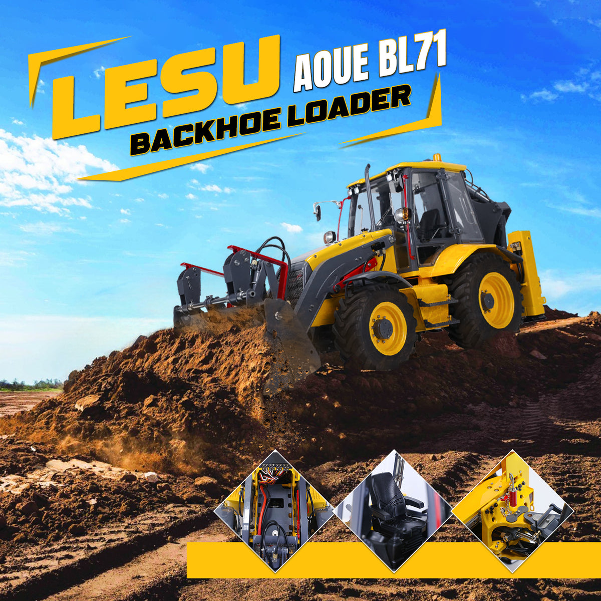 IN Stock SPECIAL OFFER $20 OFF LESU AOUE BL71 1/14 4X4 Metal Hydraulic RC Backhoe Loader A0010 with Support Leg Light Sound System for Construction Vehicle Enthusiast