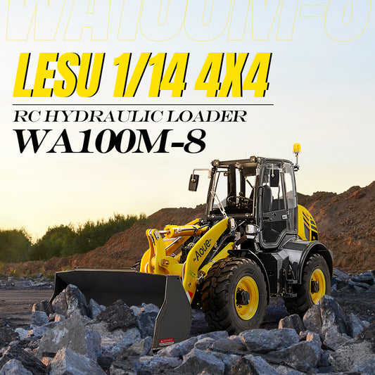 LESU Aoue-WA100M-8 1/14 Metal 4X4 RC Hydraulic Loader A0021 RTR with FlySky ST8 Radio Controller Brushless Motor 3+1CH Valve Light Sound