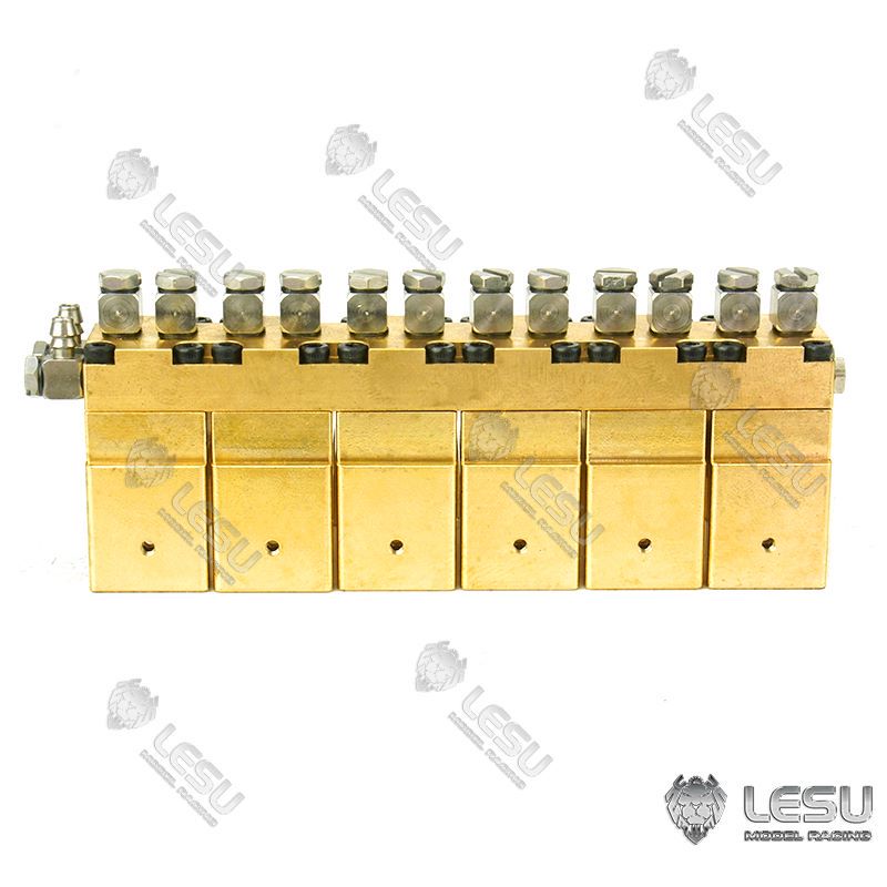 LESU 1CH 2CH 3CH 4CH 5CH 6CH 7CH Brass Hydraulic Reversing Valve Suitable for 1/14 RC Excavator RC Dumper Truck DIY Parts