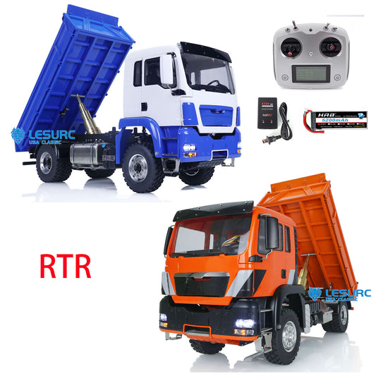 LESU 4X4 Hydraulic RC Dumper Truck 1/14 Scale Metal TGS Ready To Run Remote Control Tipper Car Model W/ Motor Servo ESC Sound