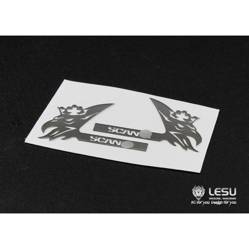 LESU Logo Sticker for 1/14 R730 DIY Radio Controlled Tractor Truck Model Cab Door Handle Rear View Mirror Decorative Parts