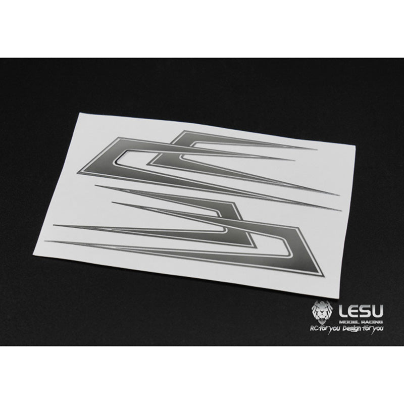 LESU Logo Sticker for 1/14 R730 DIY Radio Controlled Tractor Truck Model Cab Door Handle Rear View Mirror Decorative Parts