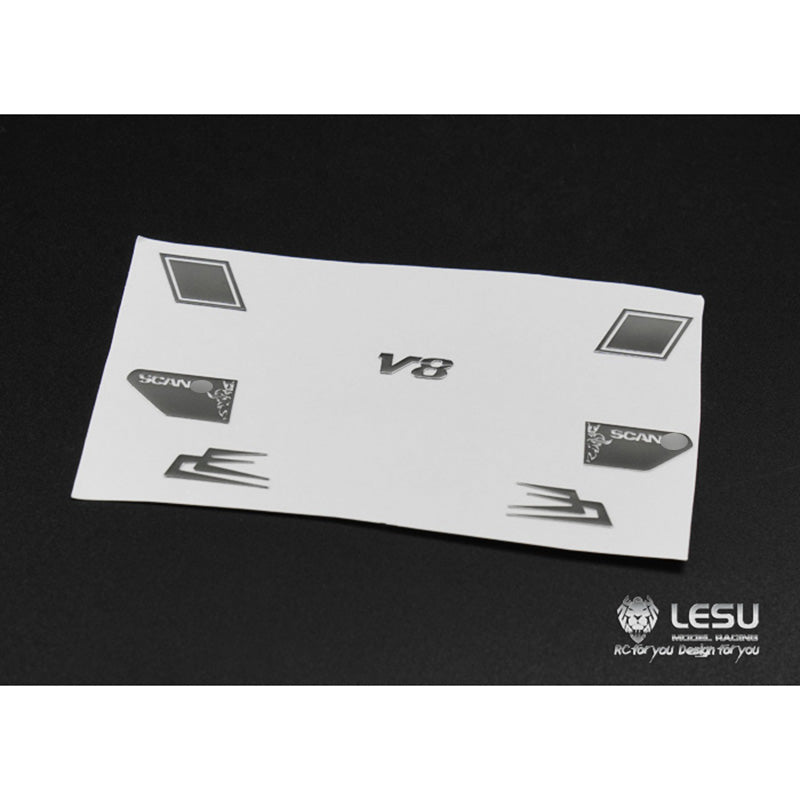 LESU Logo Sticker for 1/14 R730 DIY Radio Controlled Tractor Truck Model Cab Door Handle Rear View Mirror Decorative Parts