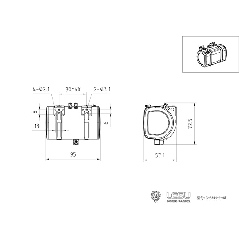 LESU Metal Hydraulic Simulated Oil Tank Accessory Suitable for 1/14 Scale Tractor Truck Dumper Tipper DIY Cars Spare Parts