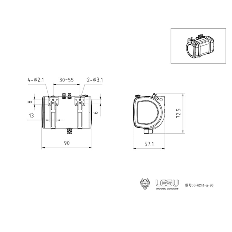 LESU Metal Hydraulic Simulated Oil Tank Accessory Suitable for 1/14 Scale Tractor Truck Dumper Tipper DIY Cars Spare Parts