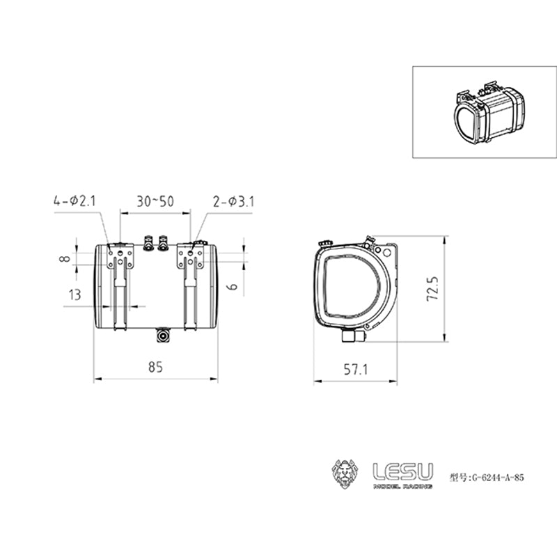 LESU Metal Hydraulic Simulated Oil Tank Accessory Suitable for 1/14 Scale Tractor Truck Dumper Tipper DIY Cars Spare Parts