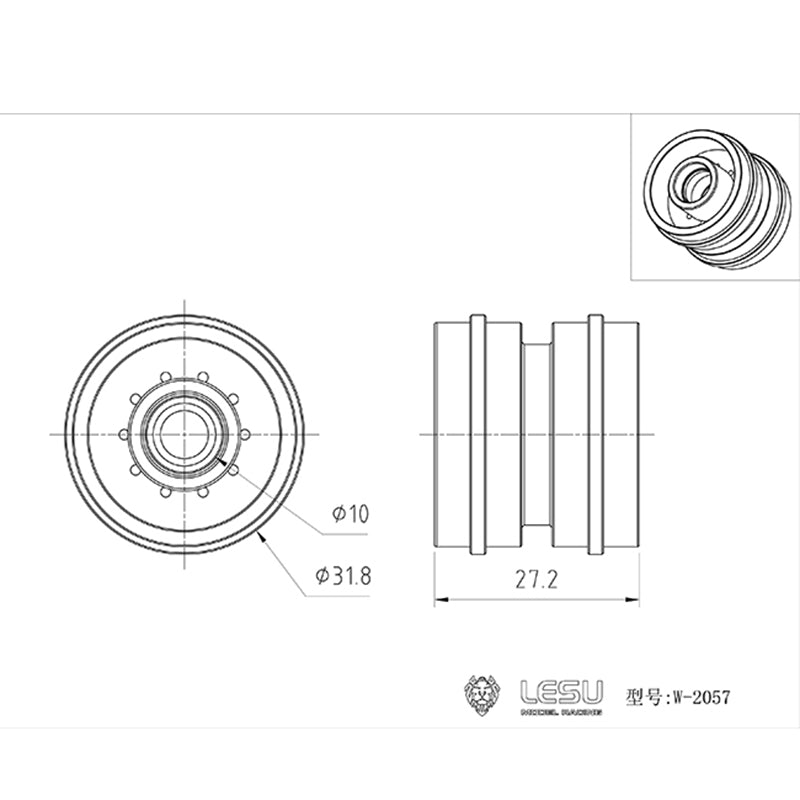 LESU Replacements Accessories Spare Sets for 1/14 Remote Controlled Trailer Tractor Truck DIY Model Wheels Lights