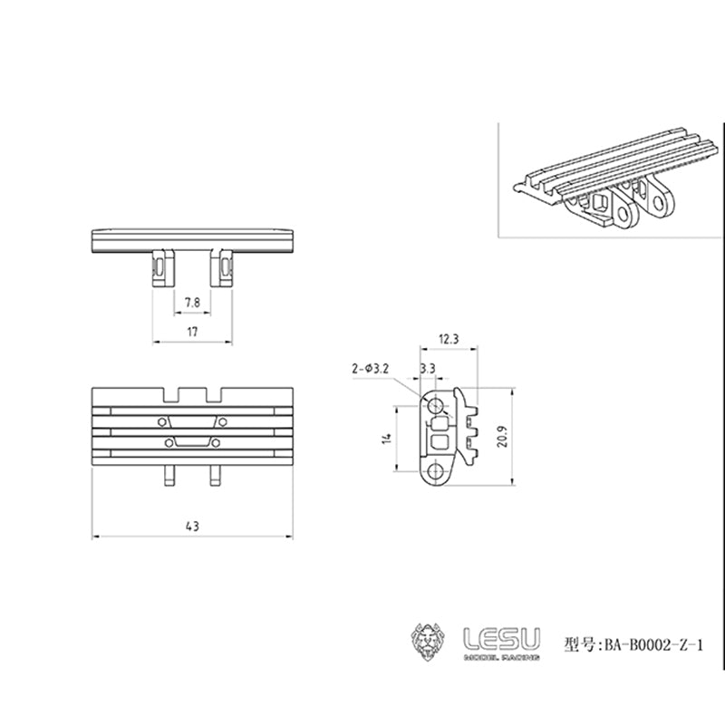 Metal 1 Piece Track Part for LESU 1/14 PC360 C374F ET35 Excavator DIY Bulldozer Truck Model Spare Replacement Accessories