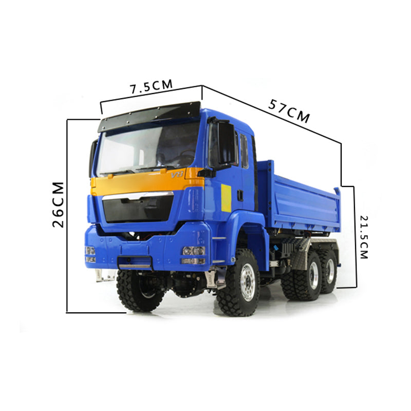 LESU 1/14 Remote Controlled TGS Three-way Transmission Dumper Truck Hydraulic Model Lights Sound System Motor ESC