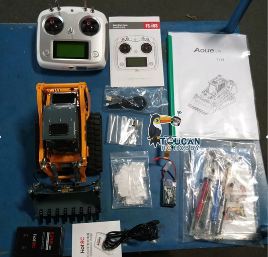 Free Shipping Second Hand US Stock LESU 1/14 Aoue LT5 RC Hydraulic Skid-Steer Loader I6S Radio Battery Model