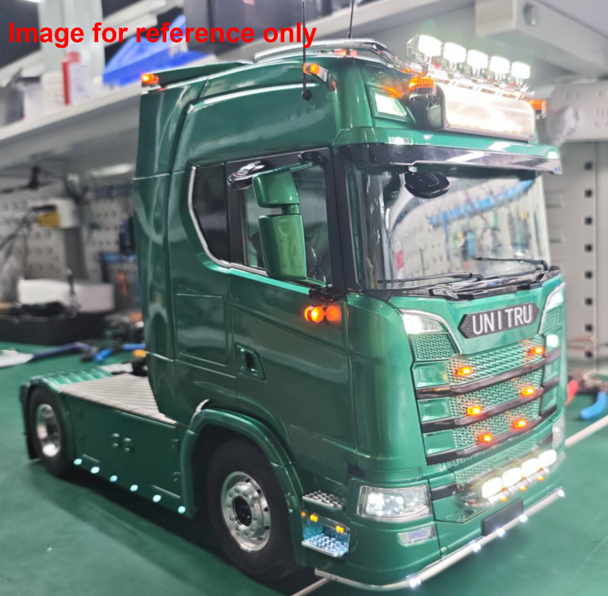 TOUCAN Z008 1/14 4x4 Metal Chassis RC Tractor Truck with 2Speed Gearbox Magnetic High Roof Chassis Suspension Smoke FlySky ST8 Radio Controller Light Sound