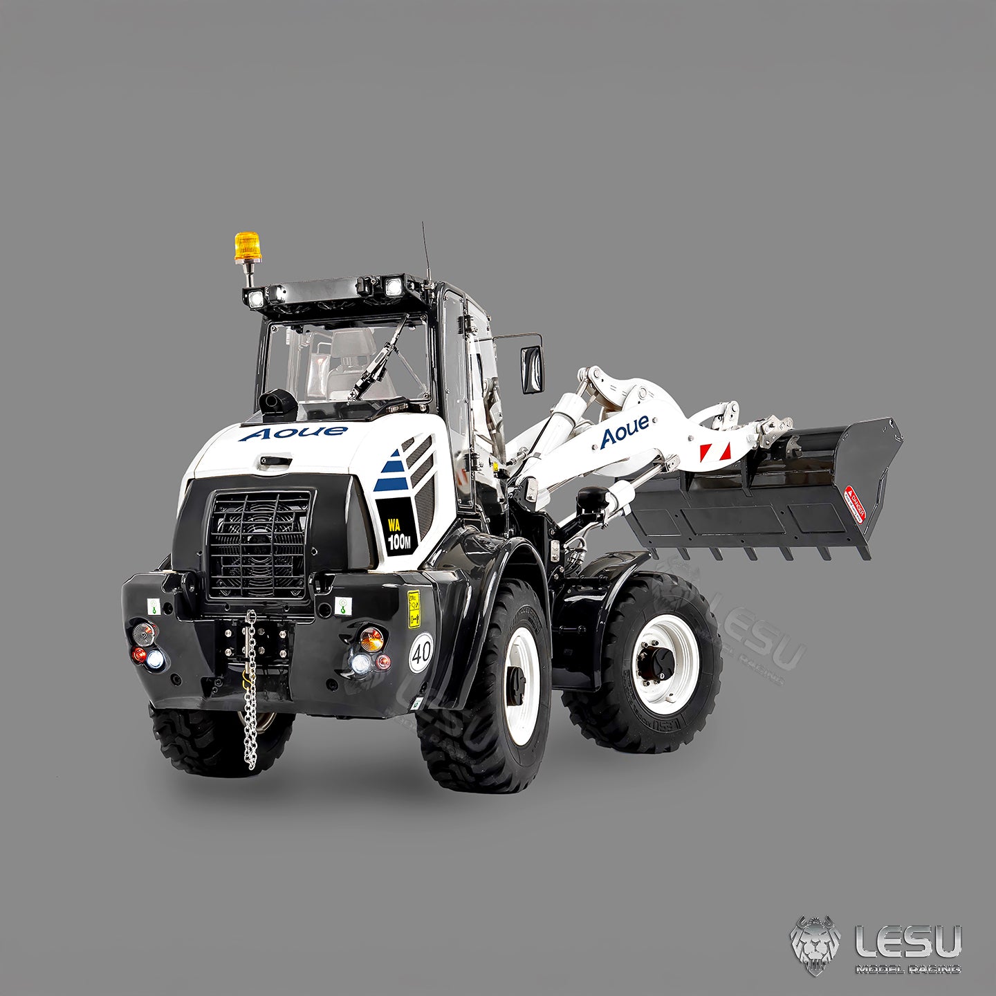 LESU 1/14 Hydraulic Remote Control Loader Aoue WA100M-8 4*4 Metal RC Machine With Quick Release Differential Lock Option Battery
