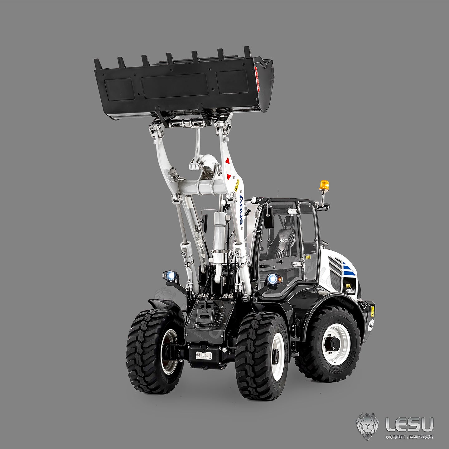 LESU Aoue-WA100M-8 1/14 Metal 4X4 RC Hydraulic Loader A0021 with Brushless Motor 3+1CH Valve Sound Light for Scale Model Exhibitions