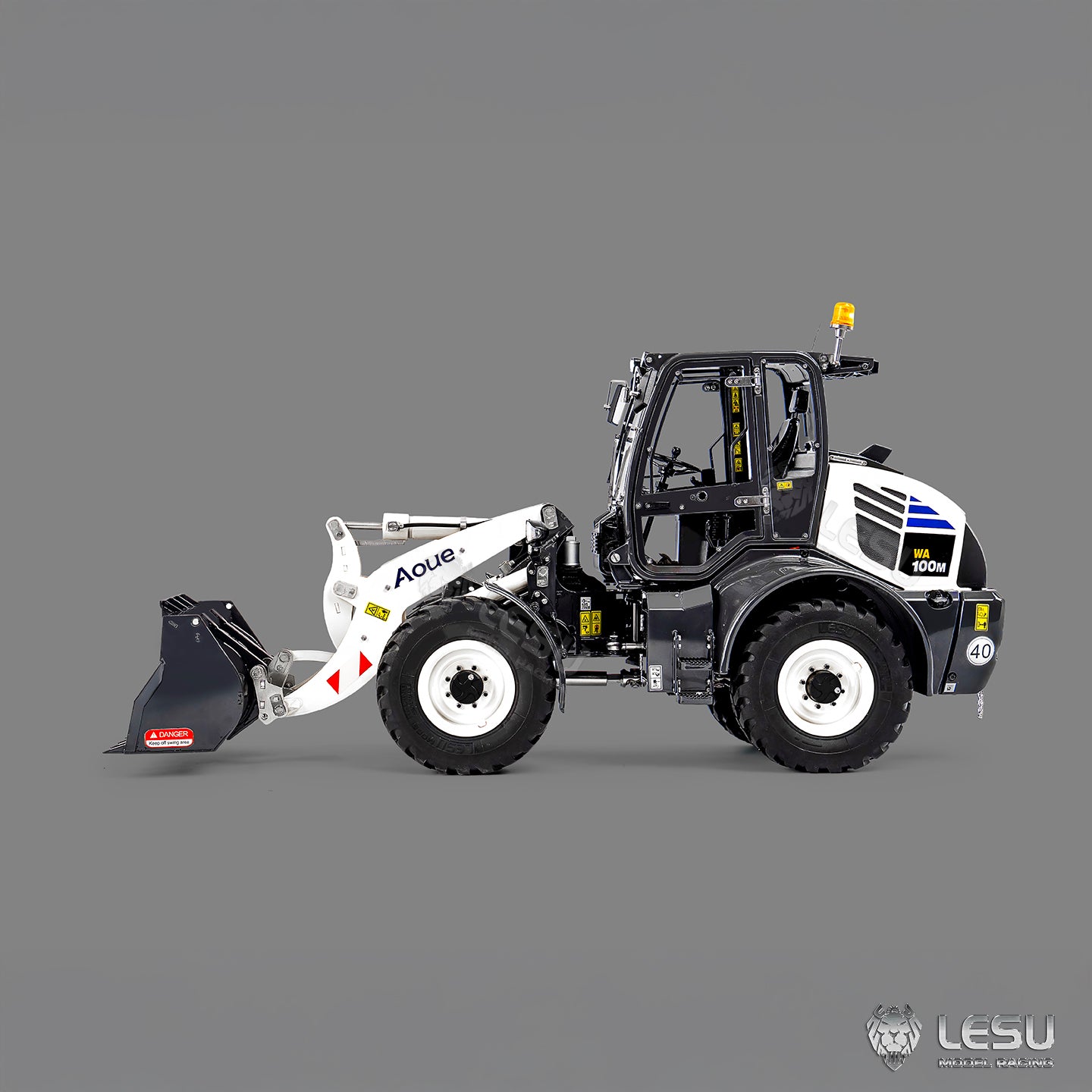 LESU 1/14 Hydraulic Remote Control Loader Aoue WA100M-8 4*4 Metal RC Machine With Quick Release Differential Lock Option Battery