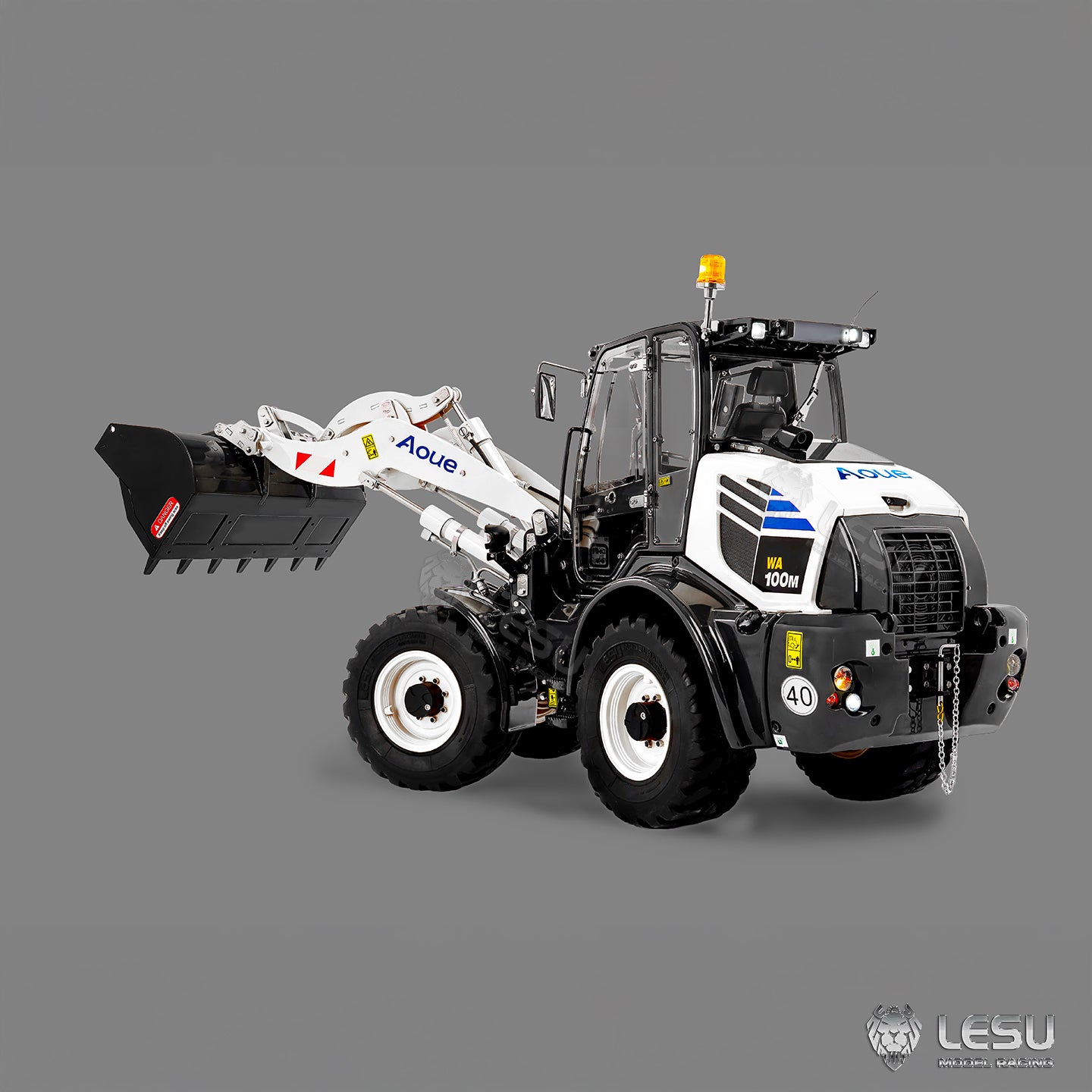 LESU 1/14 Hydraulic Remote Control Loader Aoue WA100M-8 4*4 Metal RC Machine With Quick Release Differential Lock Option Battery